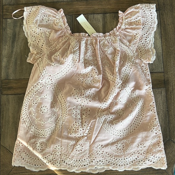 Adiva Pink Eyelet Lace Top - Picture 2 of 4